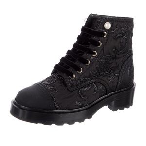 CHANEL Black Interlocking CC Combat Boots size 39EU/9US (New)